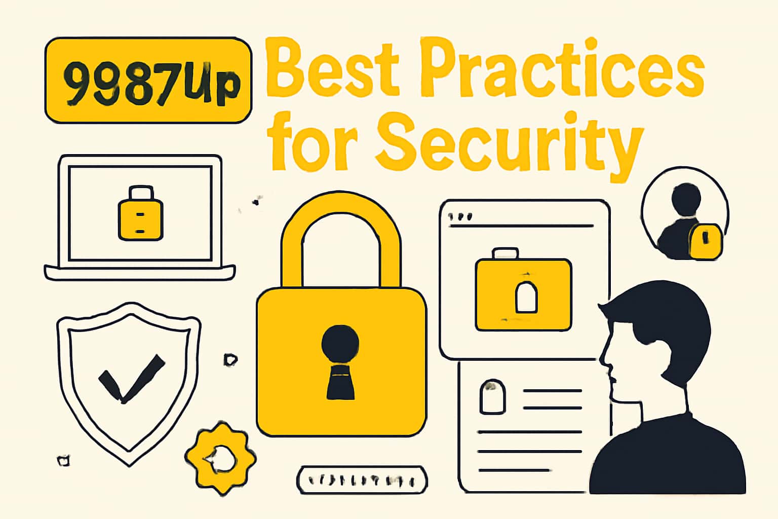 An informative scene depicting digital security practices for 9987Up.