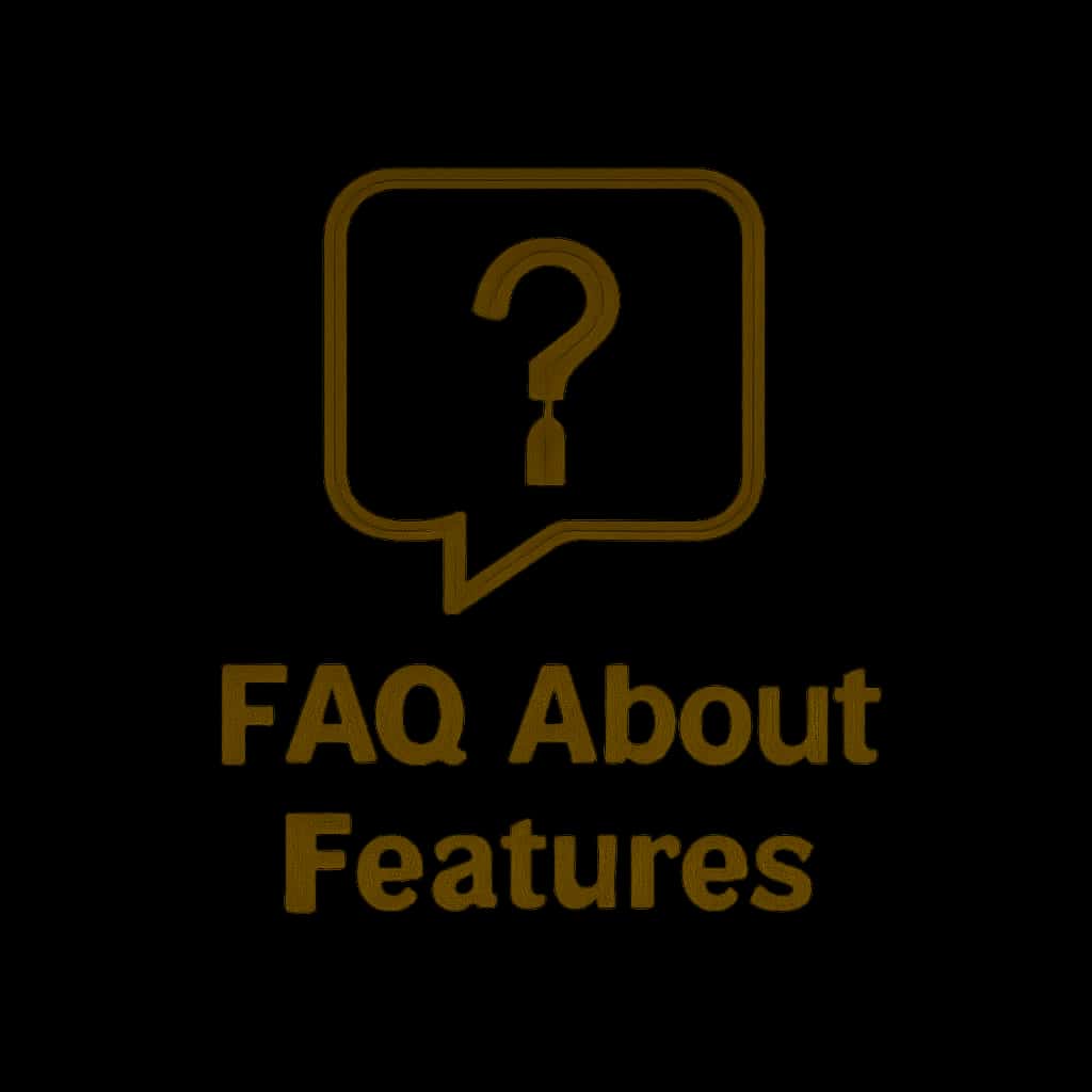 A sleek badge illustrating the 9987Up FAQ features.