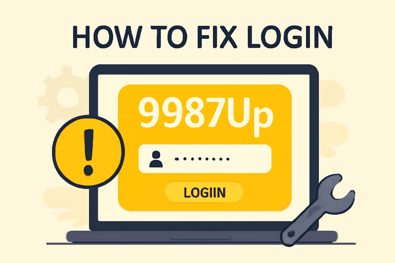 Informational image depicting login troubleshooting for 9987Up.