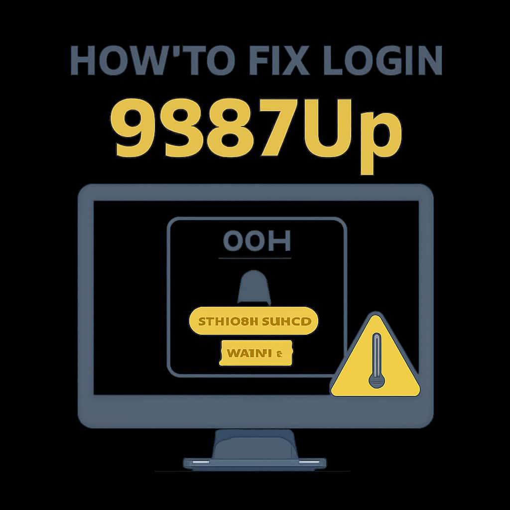 Diagram illustrating troubleshooting steps for 9987Up login.