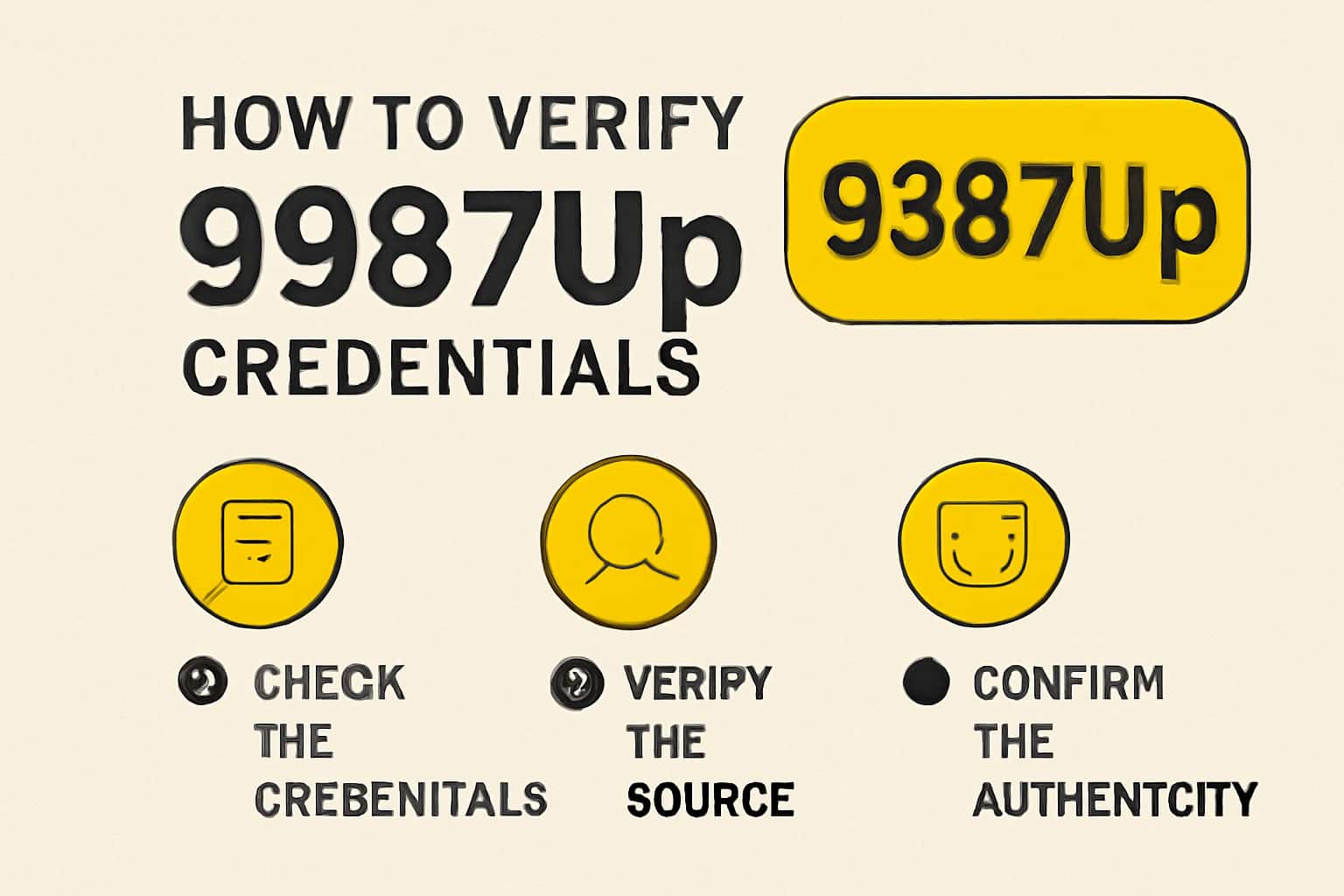 An illustration showing the process of verifying 9987Up credentials.