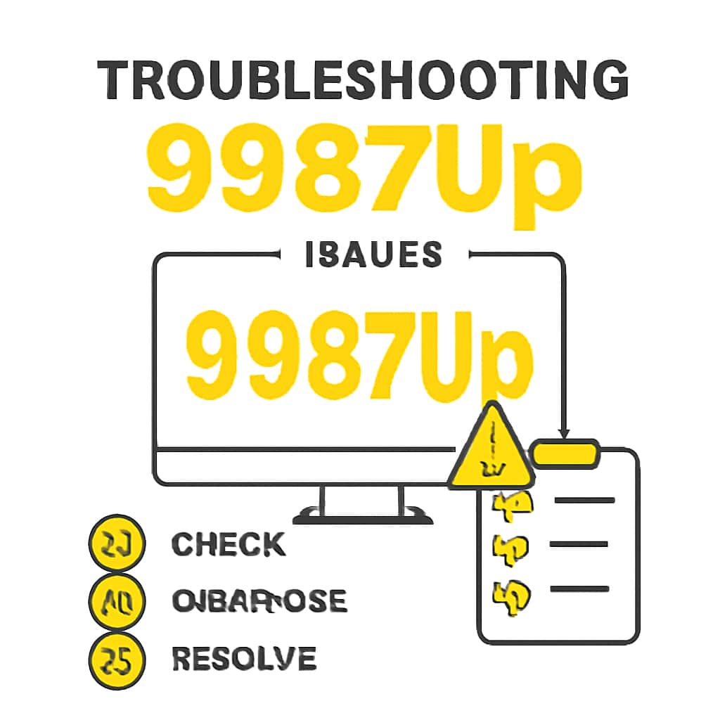 An educational diagram illustrating troubleshooting steps for 9987Up.
