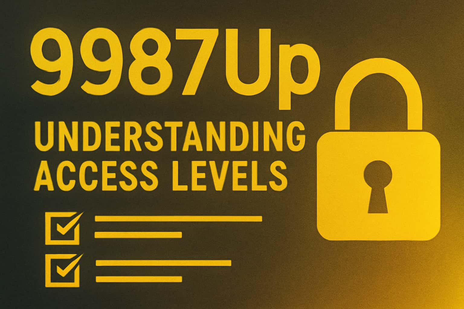 A high-tech visualization representing the concept of access levels in the 9987Up platform.